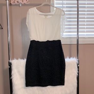 Black and Worm White Bodycon dress sz 14